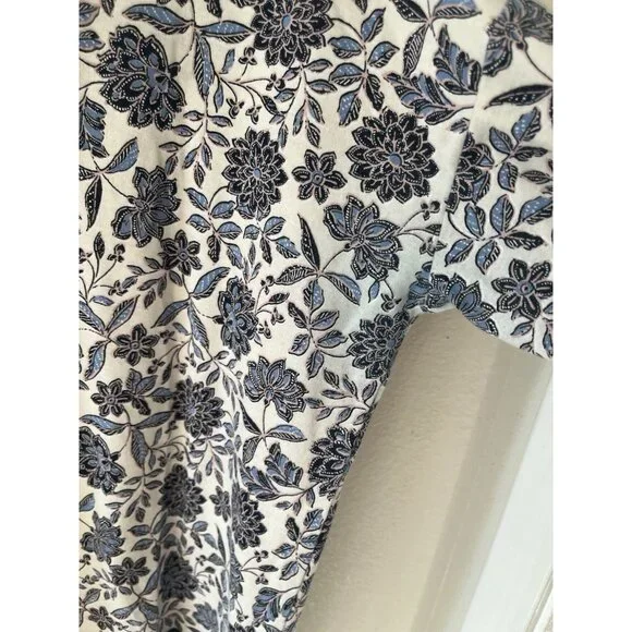 J. Jill Simply Supima Cotton tunic top medium floral 3/4 sleeve Boho casual - Picture 6 of 10